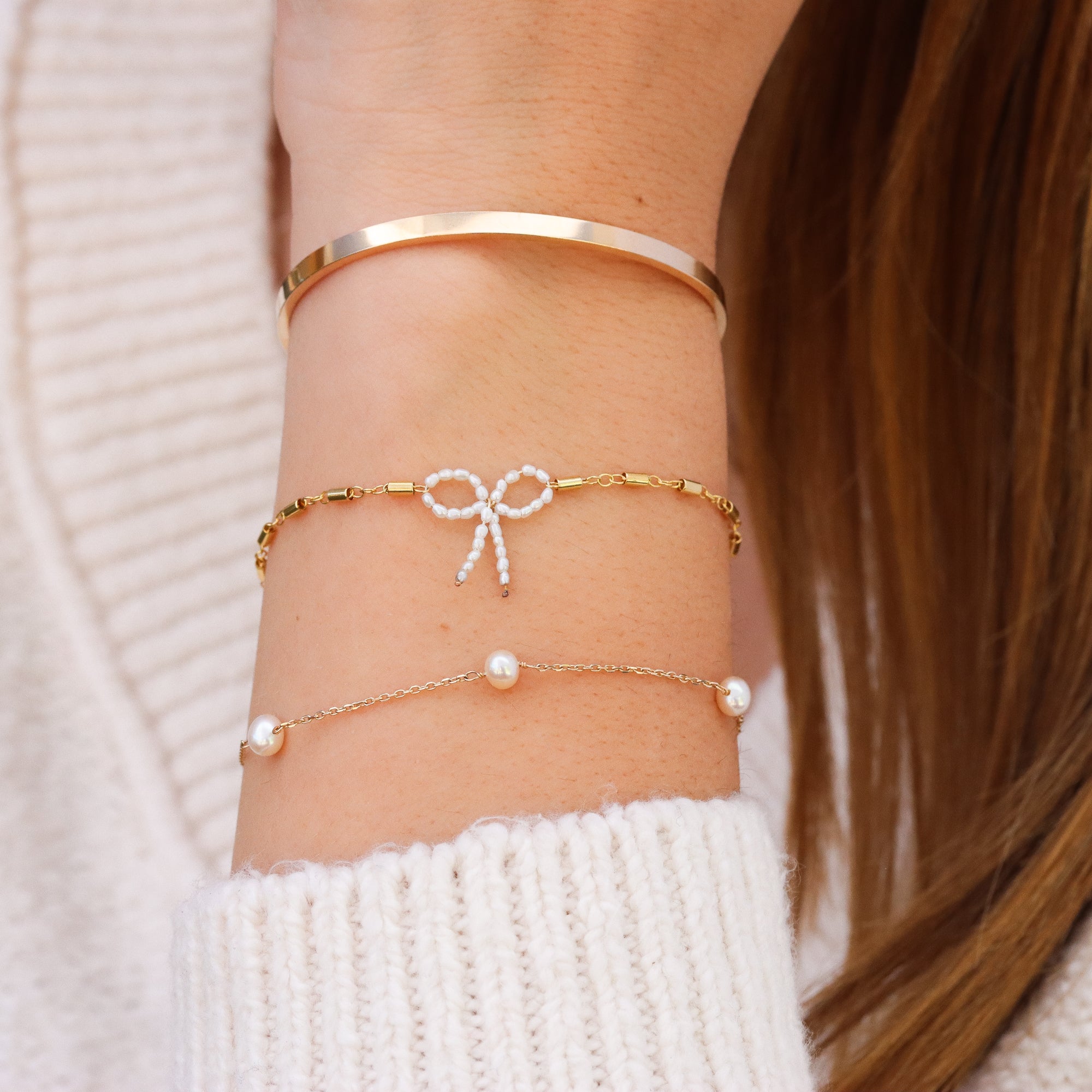 Pearl Bow Bracelet