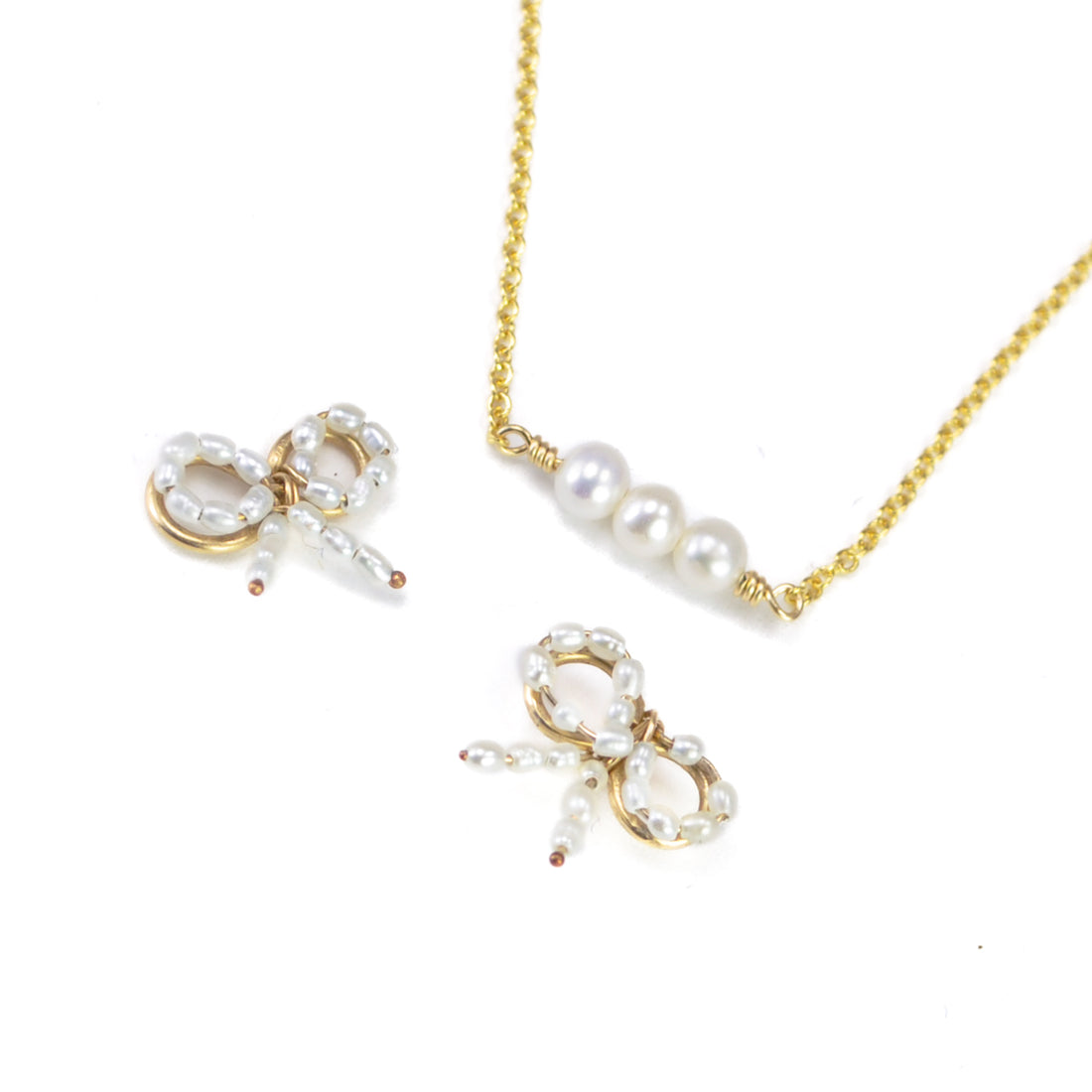 Pearl Stud and Necklace Set