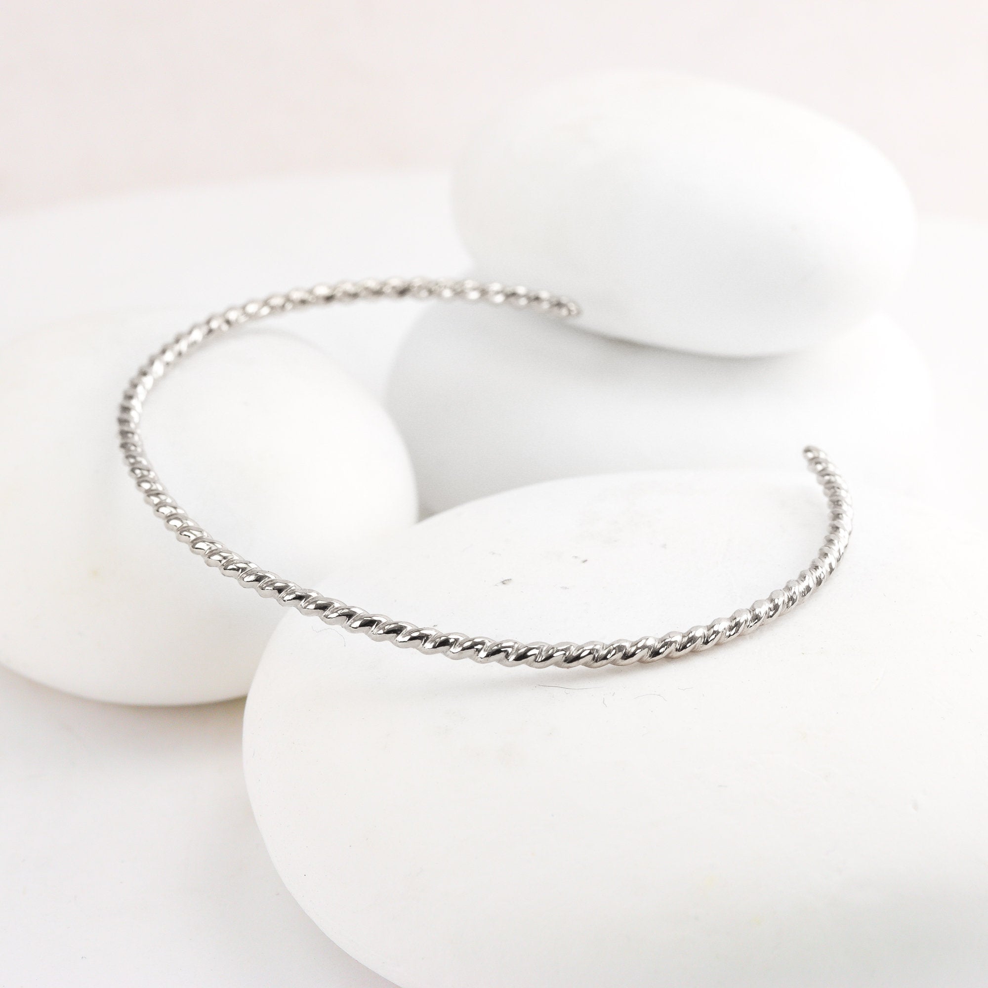 Silver Cuff Set - Matte and Ropes