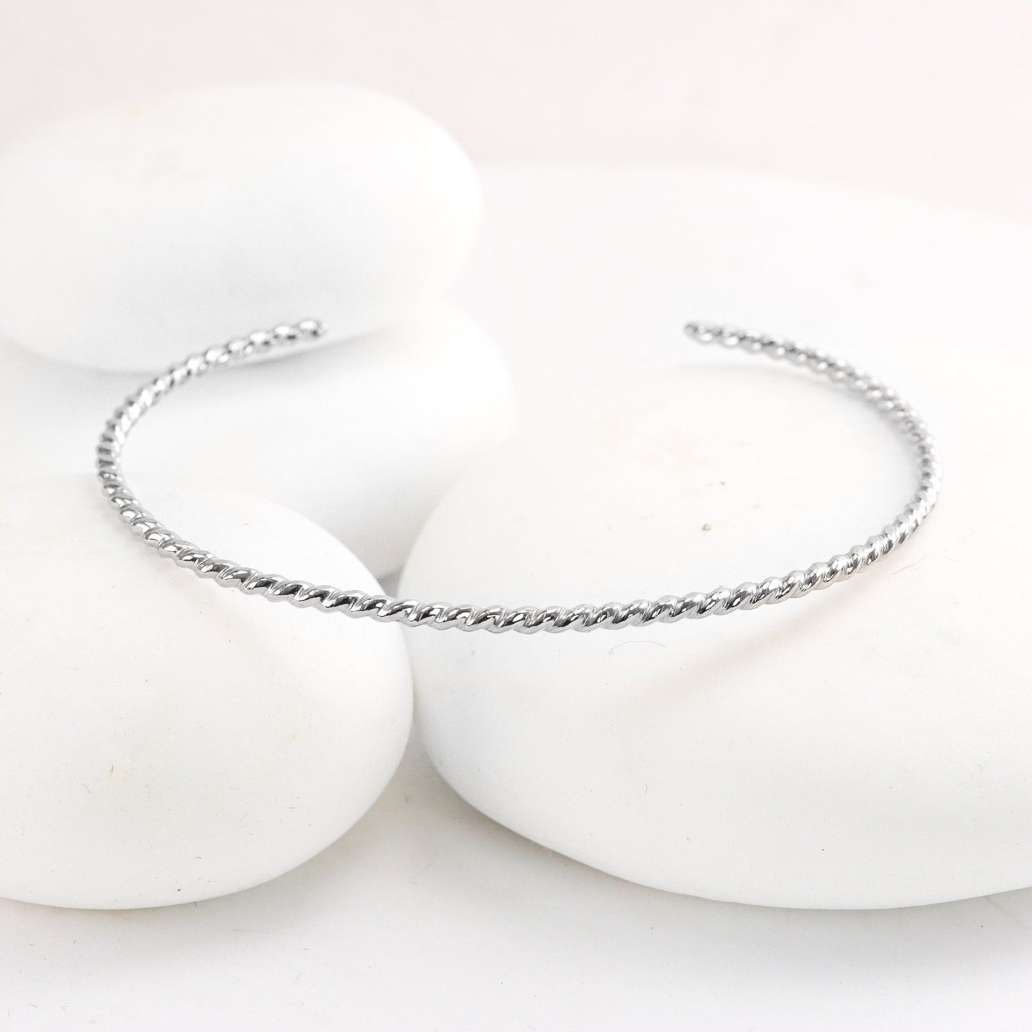 Silver Cuff Set - Matte and Ropes