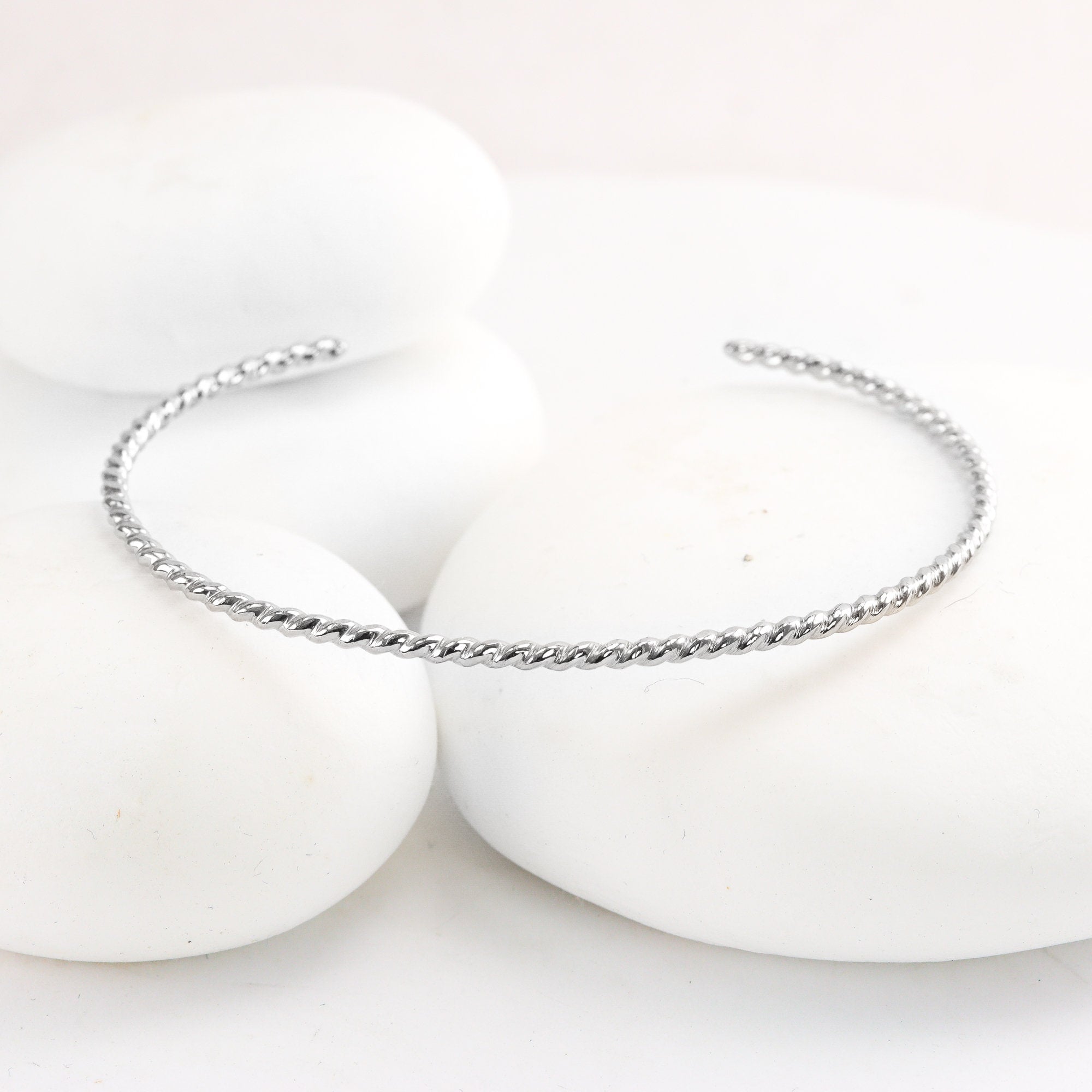 Silver Cuff Set - Matte and Ropes