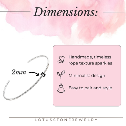 Silver Cuff Set - Matte and Ropes