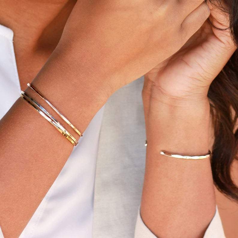Silver Cuff Set - Twist and Sparkle