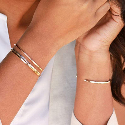 Silver Cuff Set - Twist and Sparkle