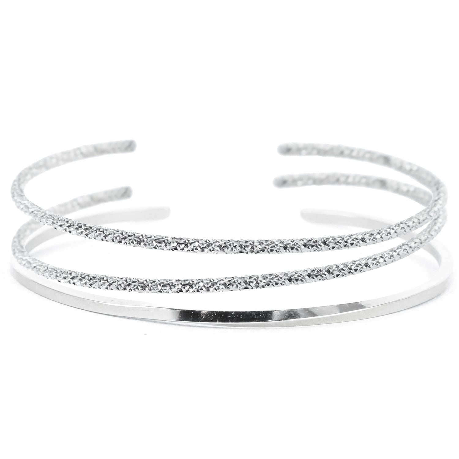 Silver Cuff Set - Twist and Sparkle