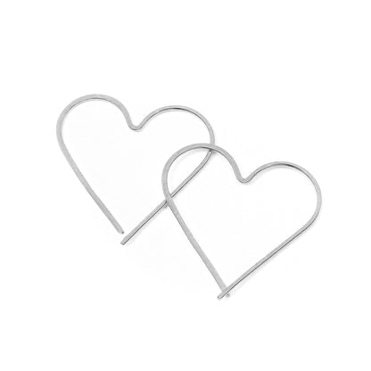 Silver Hearts Bracelet and Hoops Set