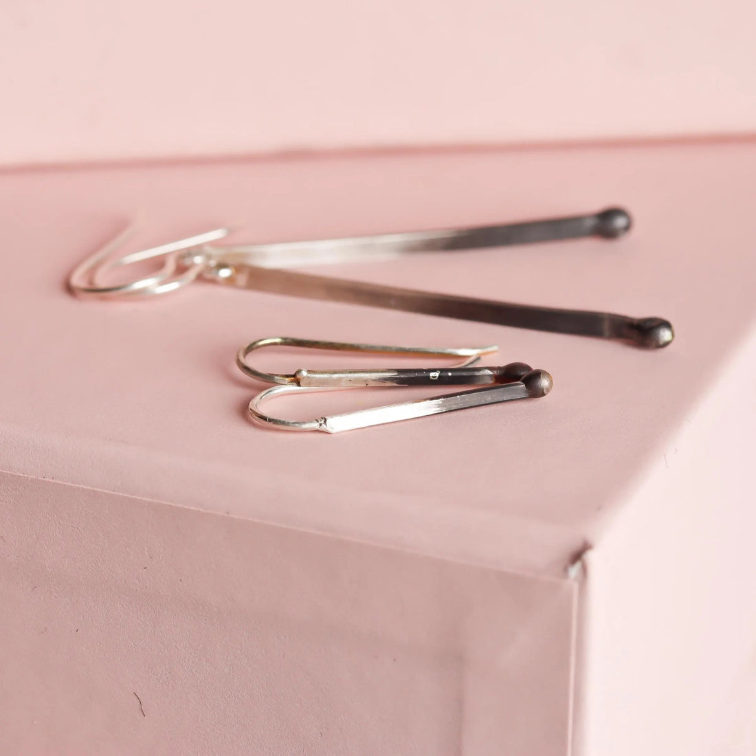 Silver Matchstick Climber Earrings