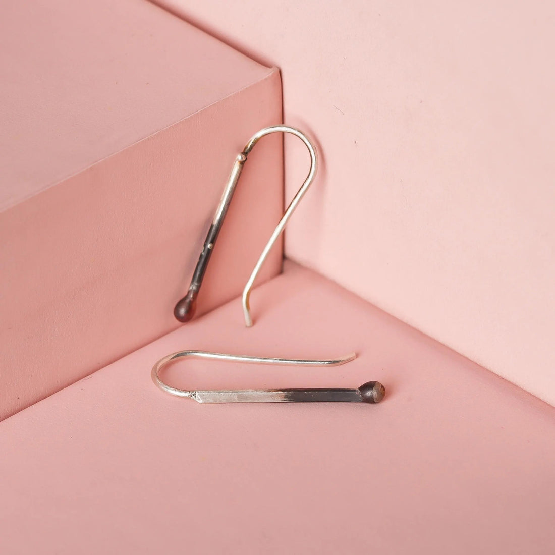 Silver Matchstick Climber Earrings