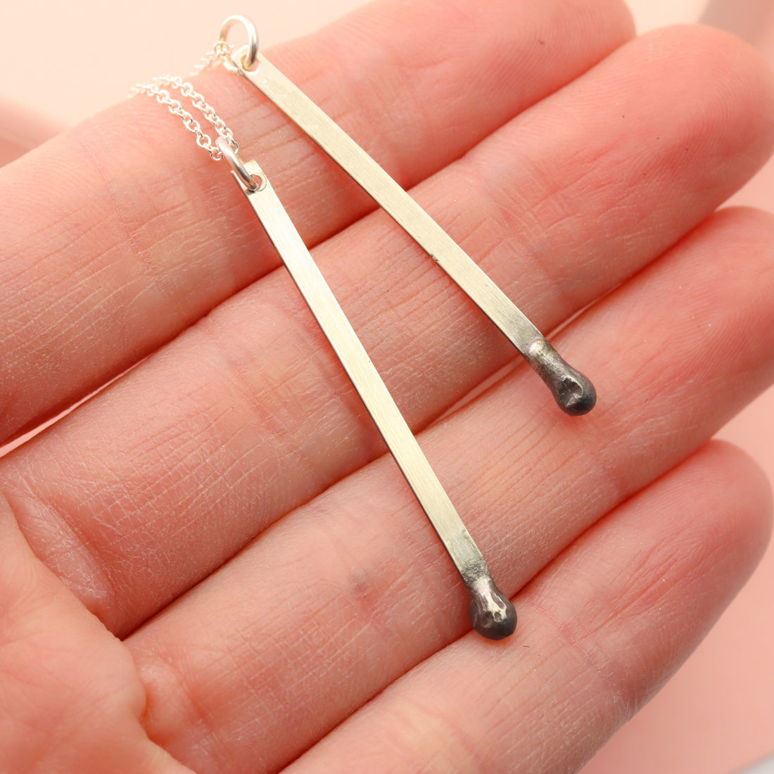 Silver Matchstick Necklace