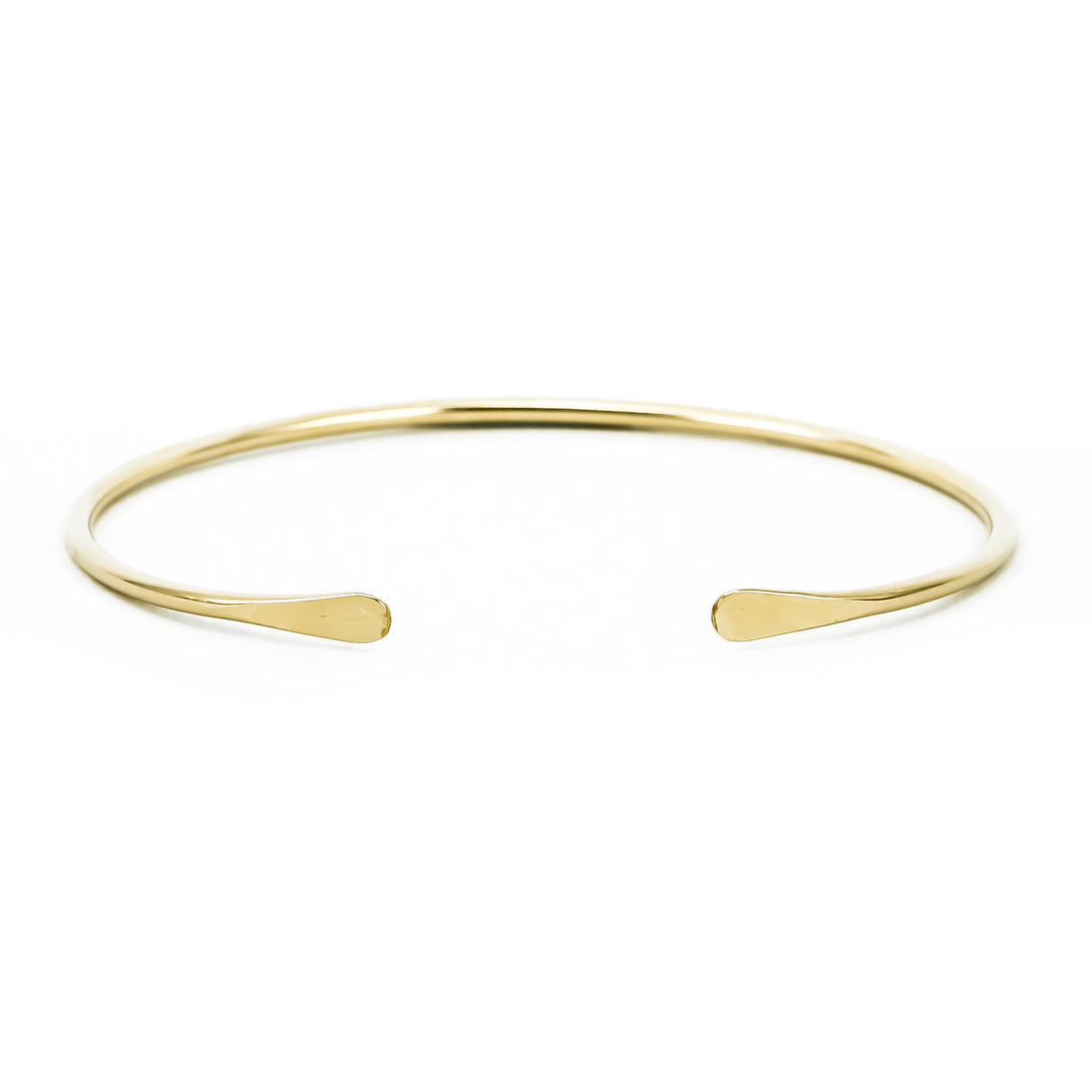 Smooth Thin 14K Gold Cuff Bracelet