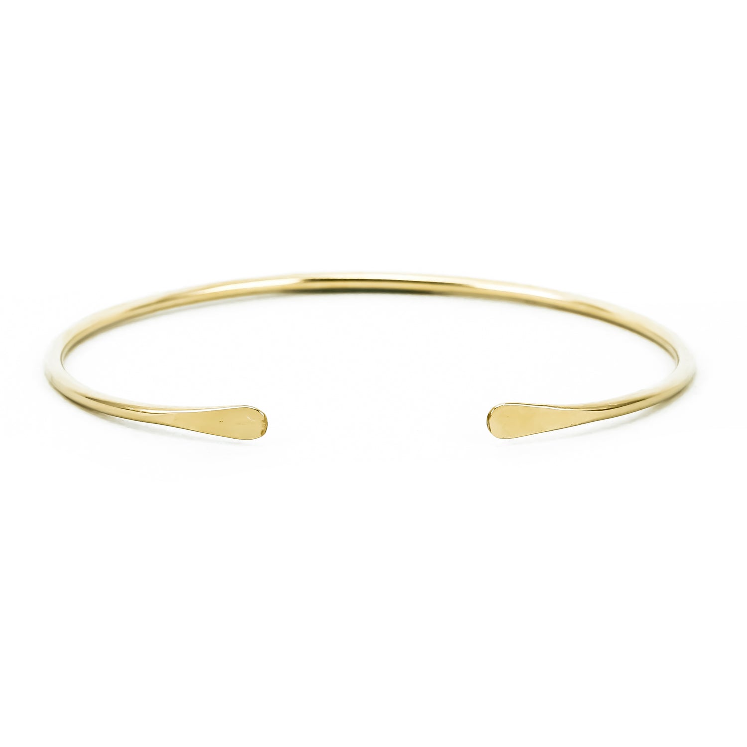 Smooth Thin 14K Gold Cuff Bracelet