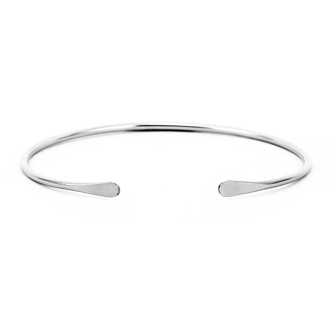 Smooth Thin Silver Cuff Bracelet