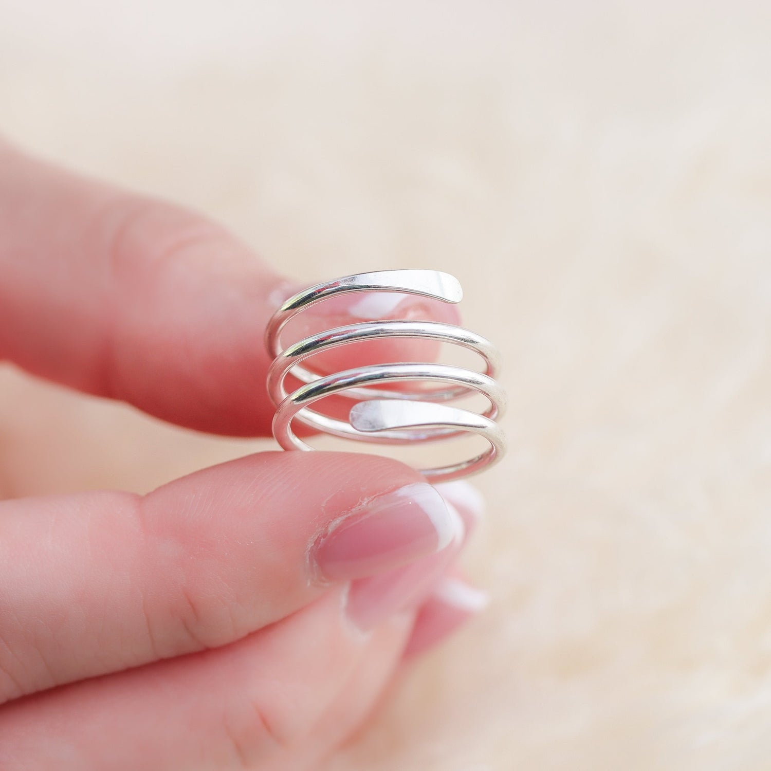 Spiral Ring in Silver, Gold or Rose Gold