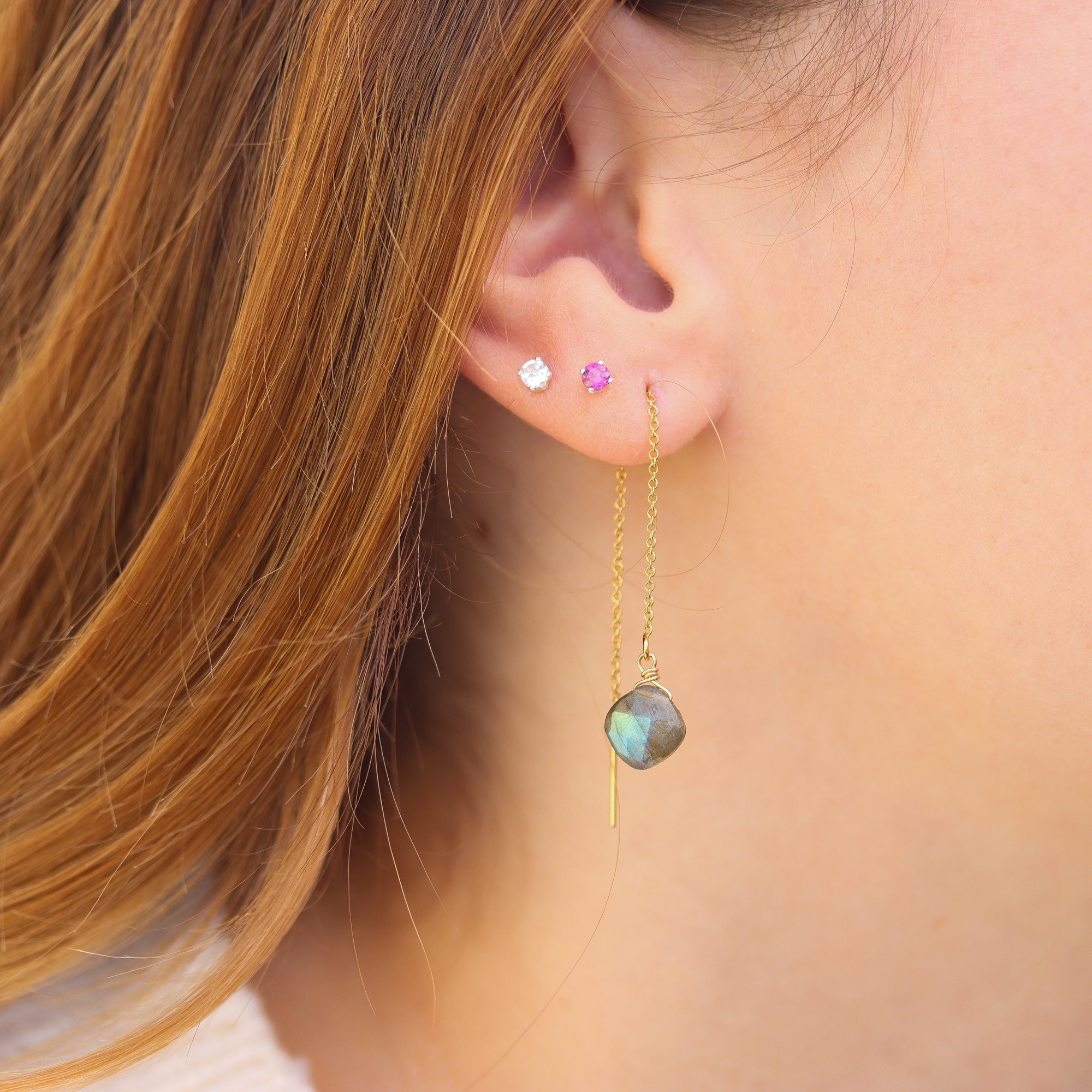 Stunning Gemstone Threader Earrings