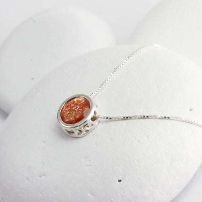 Sunstone Solitaire Necklace