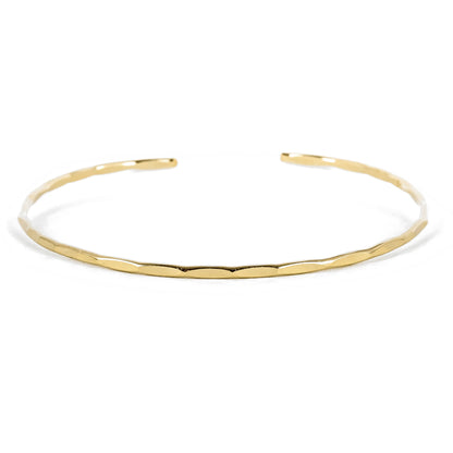 Thin Hammered 10K Gold Cuff Bracelet