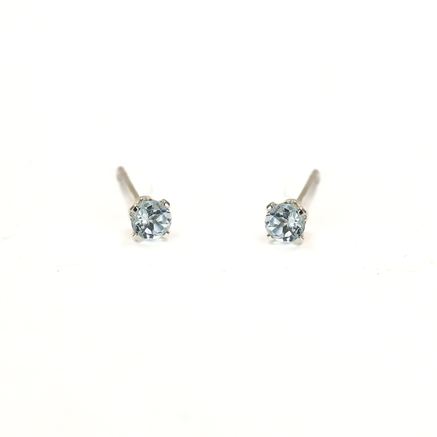 Tiny Aquamarine Stud Earrings