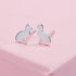 Tiny Cat Stud Earrings in Sterling Silver