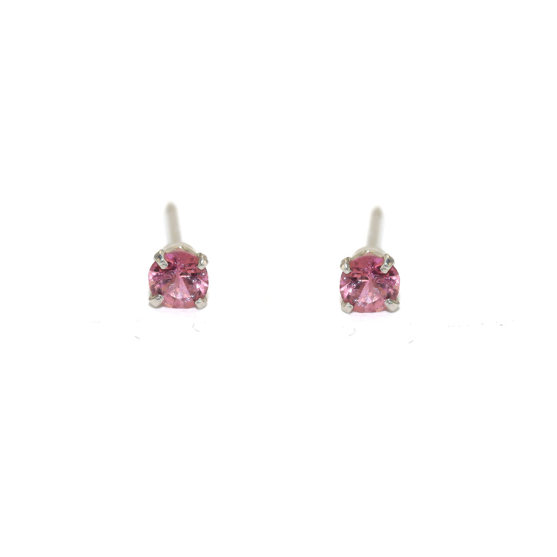 Tiny Pink Tourmaline Stud Earrings