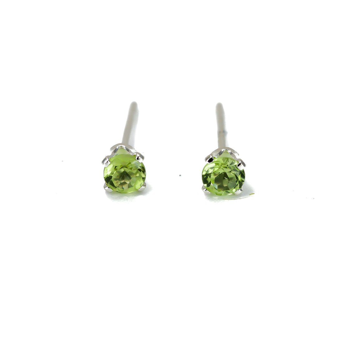 Tiny Silver Peridot Studs