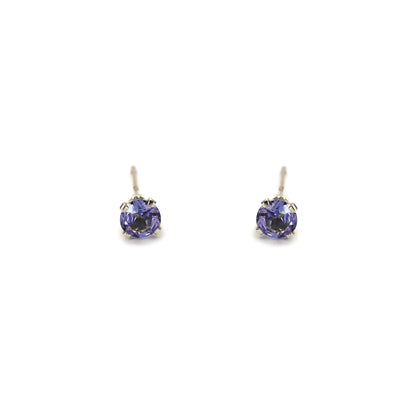 Tiny Tanzanite Stud Earrings