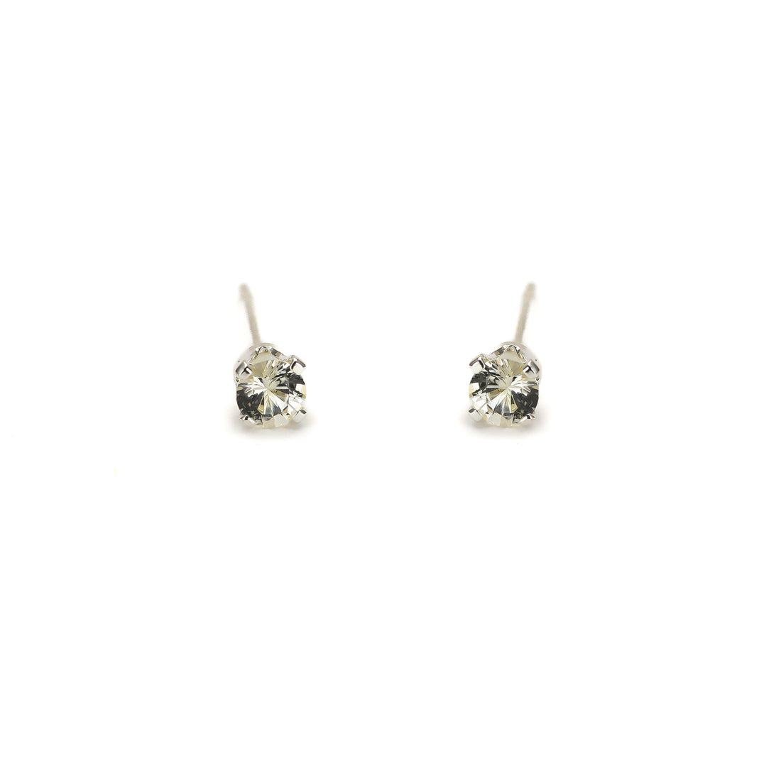 Tiny White Sapphire Stud Earrings