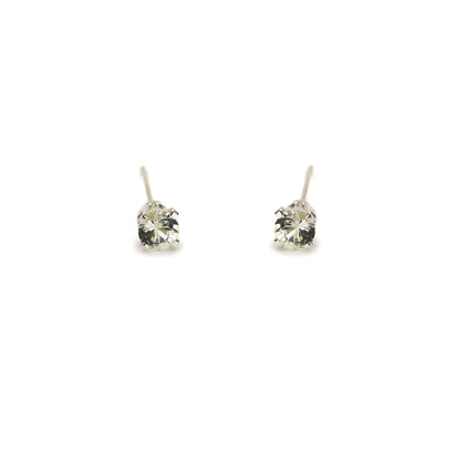 Tiny White Sapphire Stud Earrings
