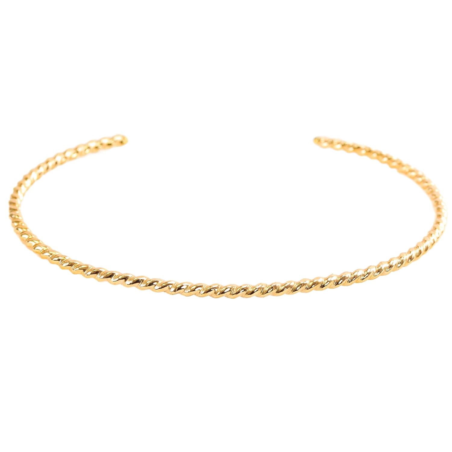 Twisted Gold Rope Cuff Bracelet