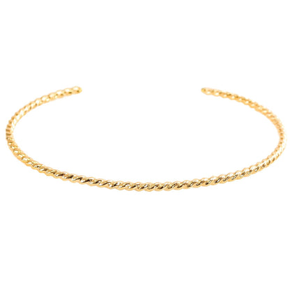 Twisted Gold Rope Cuff Bracelet