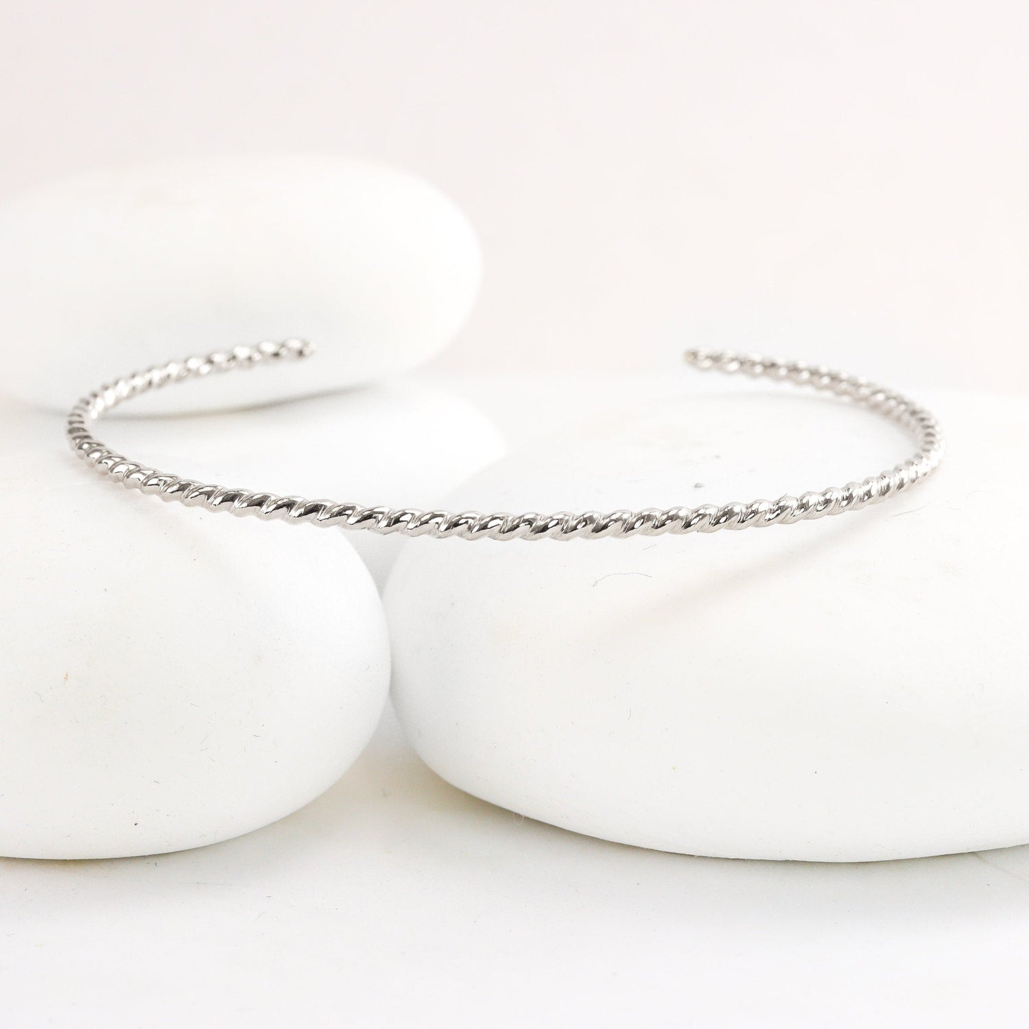 Silver Cuff Set - Matte and Ropes