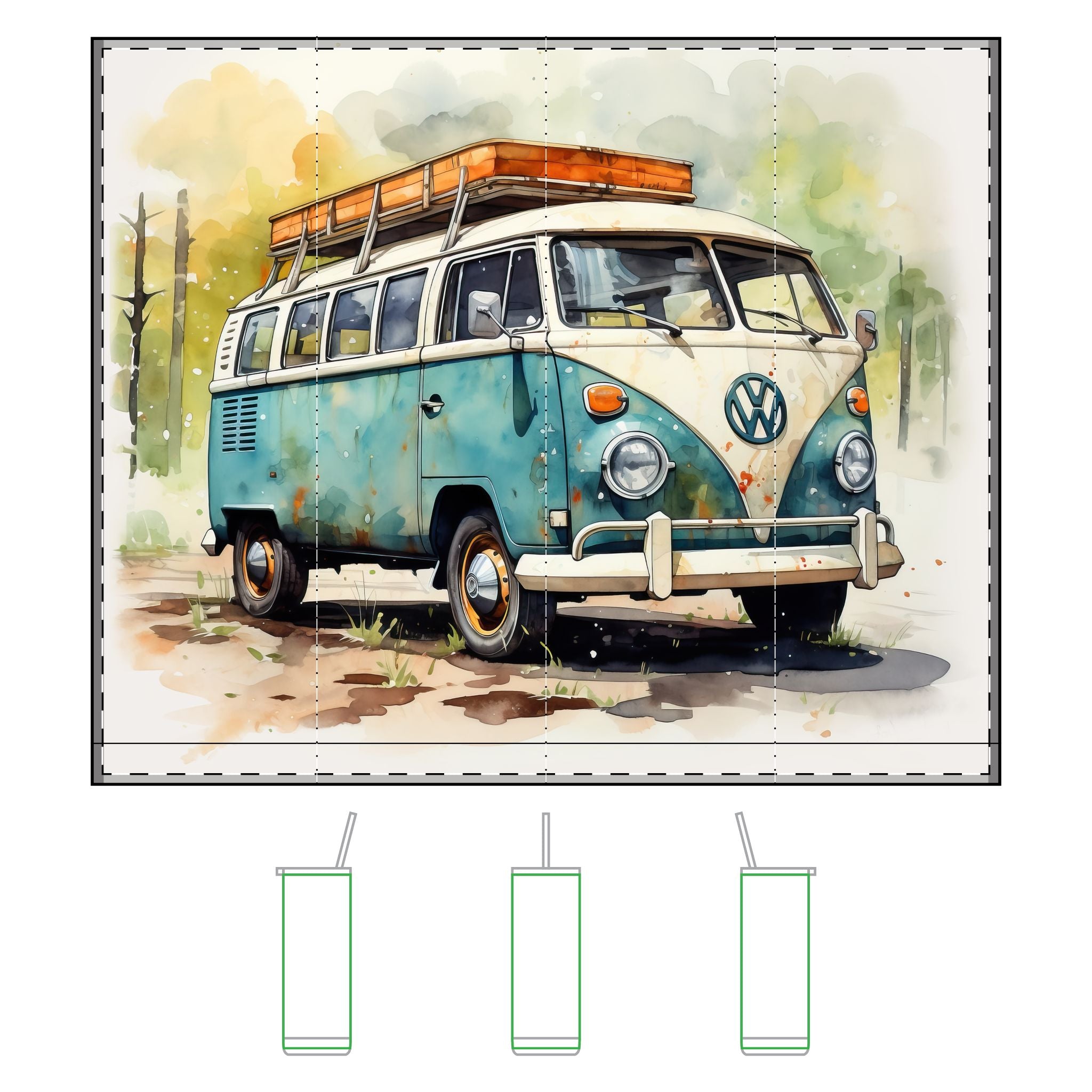 VW Camper Van 20oz Tumbler – Perfect for Travel Lovers &amp; Adventure Enthusiasts