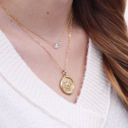 Wax Seal Peony Necklace
