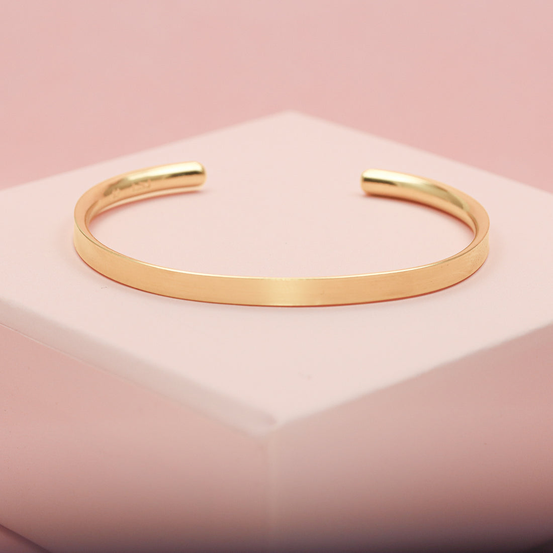 Wide Flat Gold Cuff Bracelet