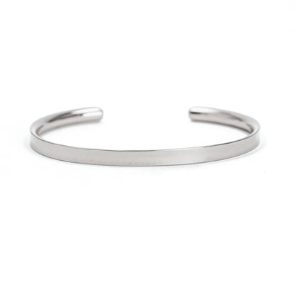 Wide Flat Silver Cuff Bracelet