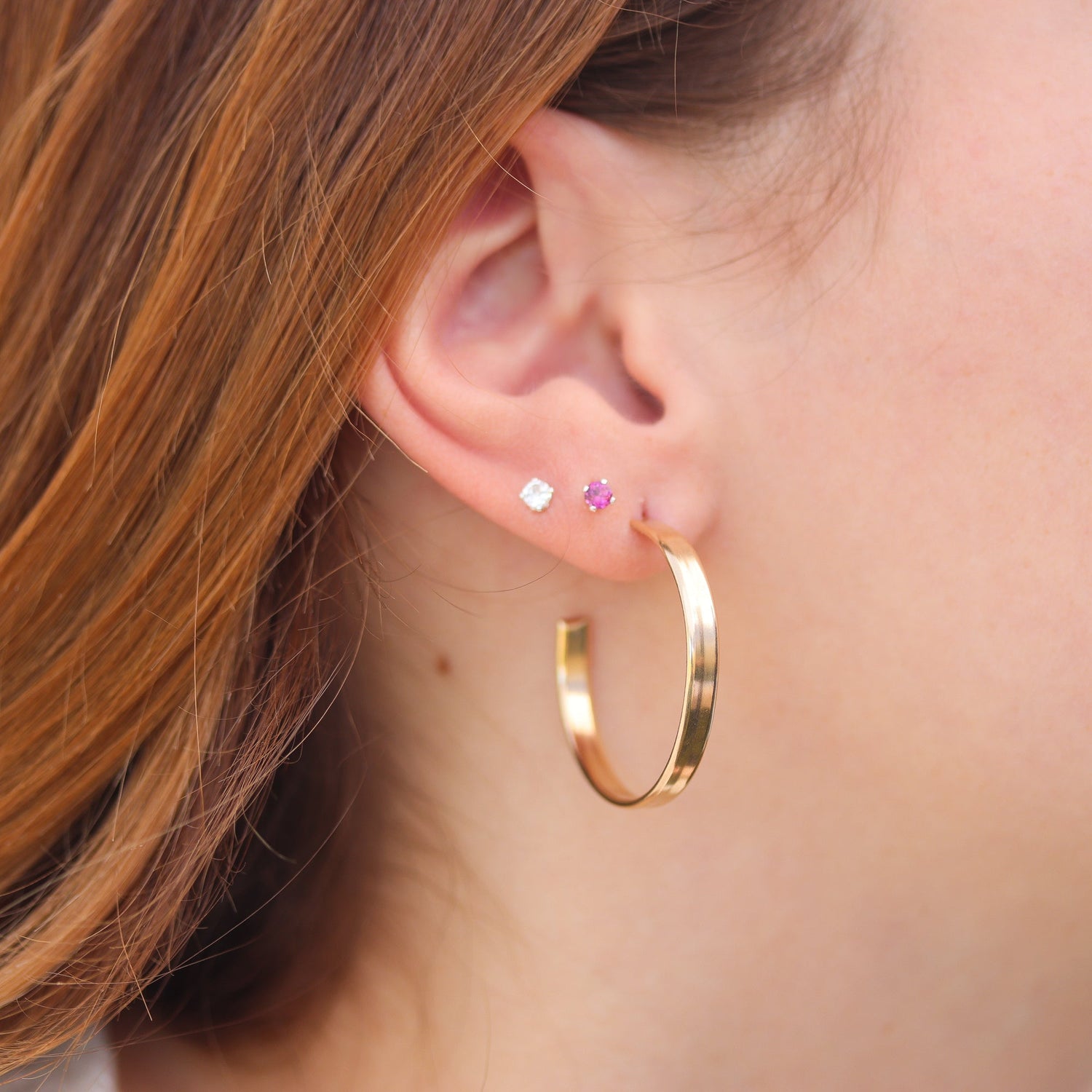 Wide Gold Hoops, 1.25 Inches