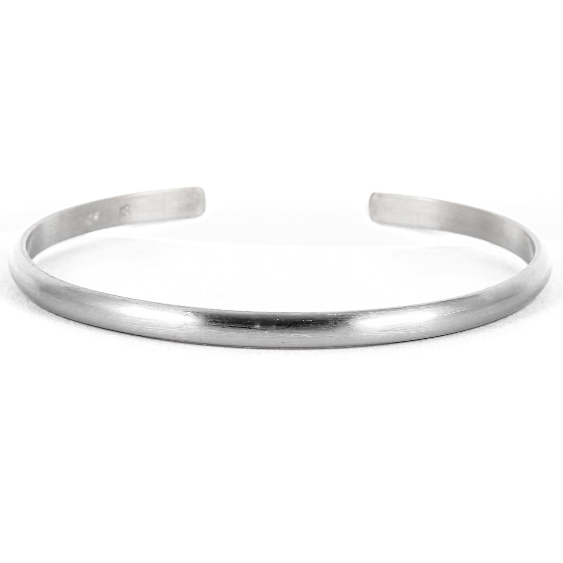 Wide Matte Silver Cuff Bracelet