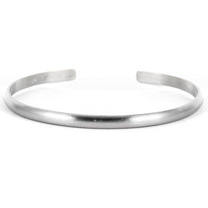 Wide Matte Silver Cuff Bracelet