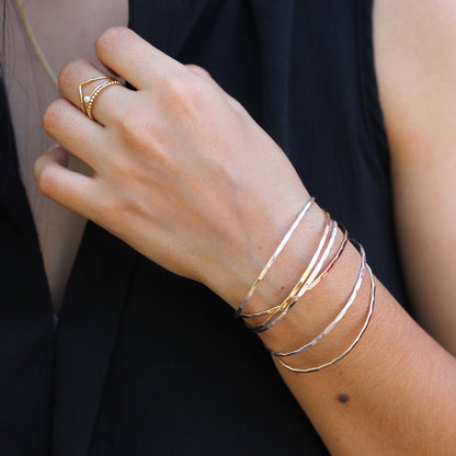 Thin Hammered Brass Cuff