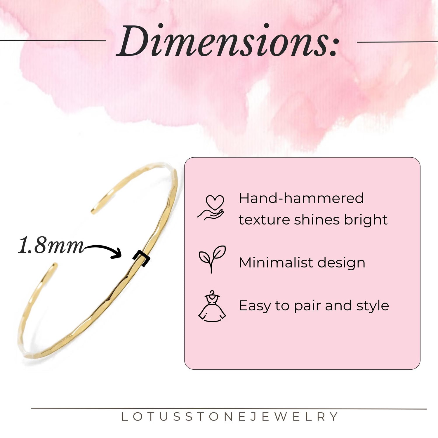 Thin Hammered Brass Cuff
