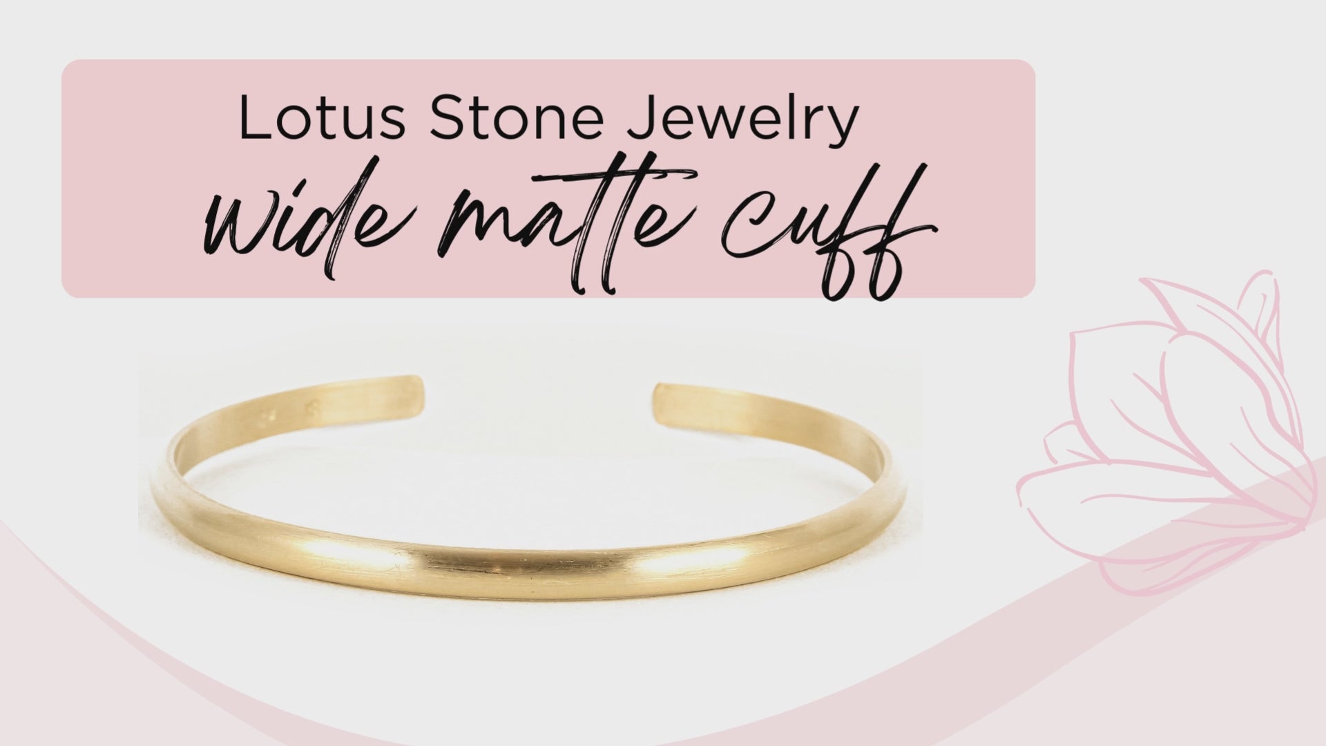 Wide Matte Gold Cuff Bracelet