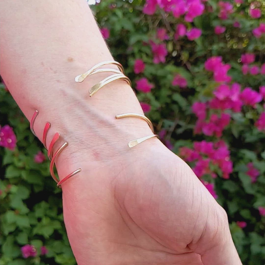 Smooth Thin Gold Cuff Bracelet – Lotus Stone Design