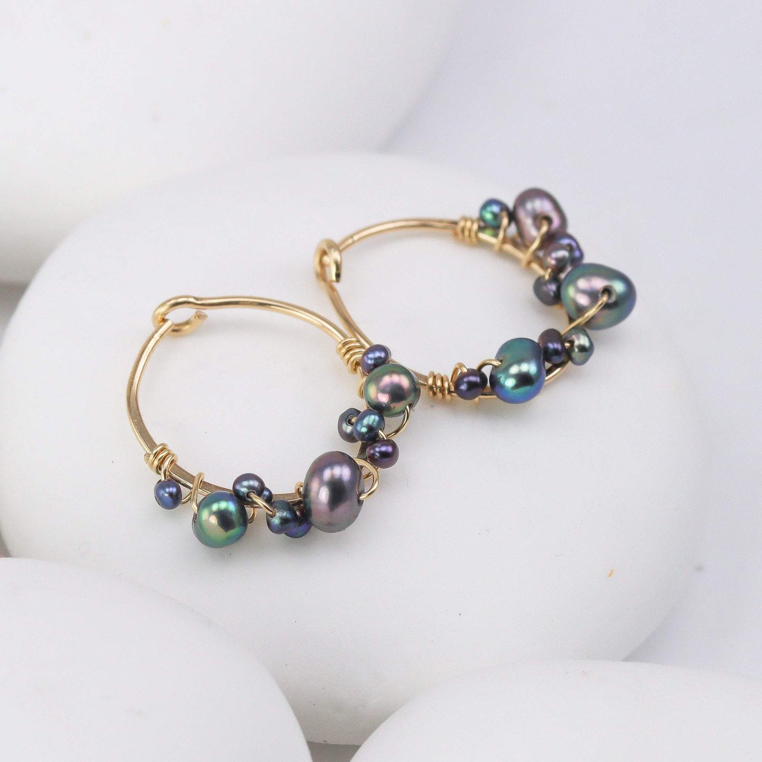 Bubbly Pearl Hoops