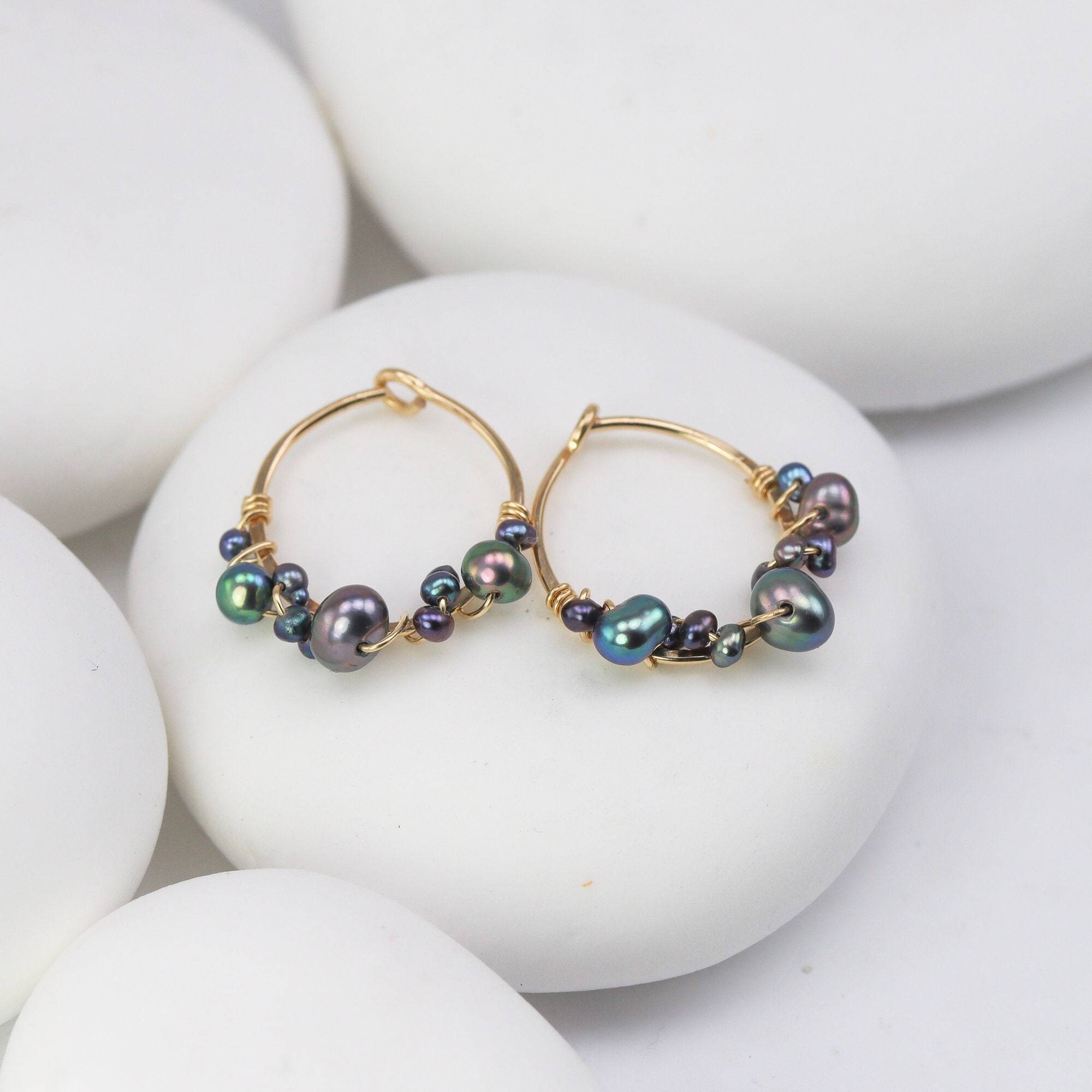 Bubbly Pearl Hoops