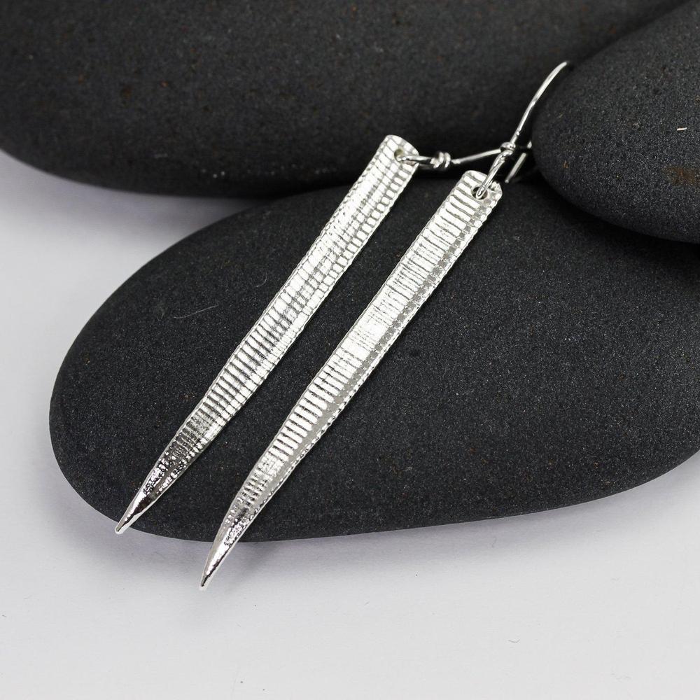 Cactus Spine Earrings in Silver