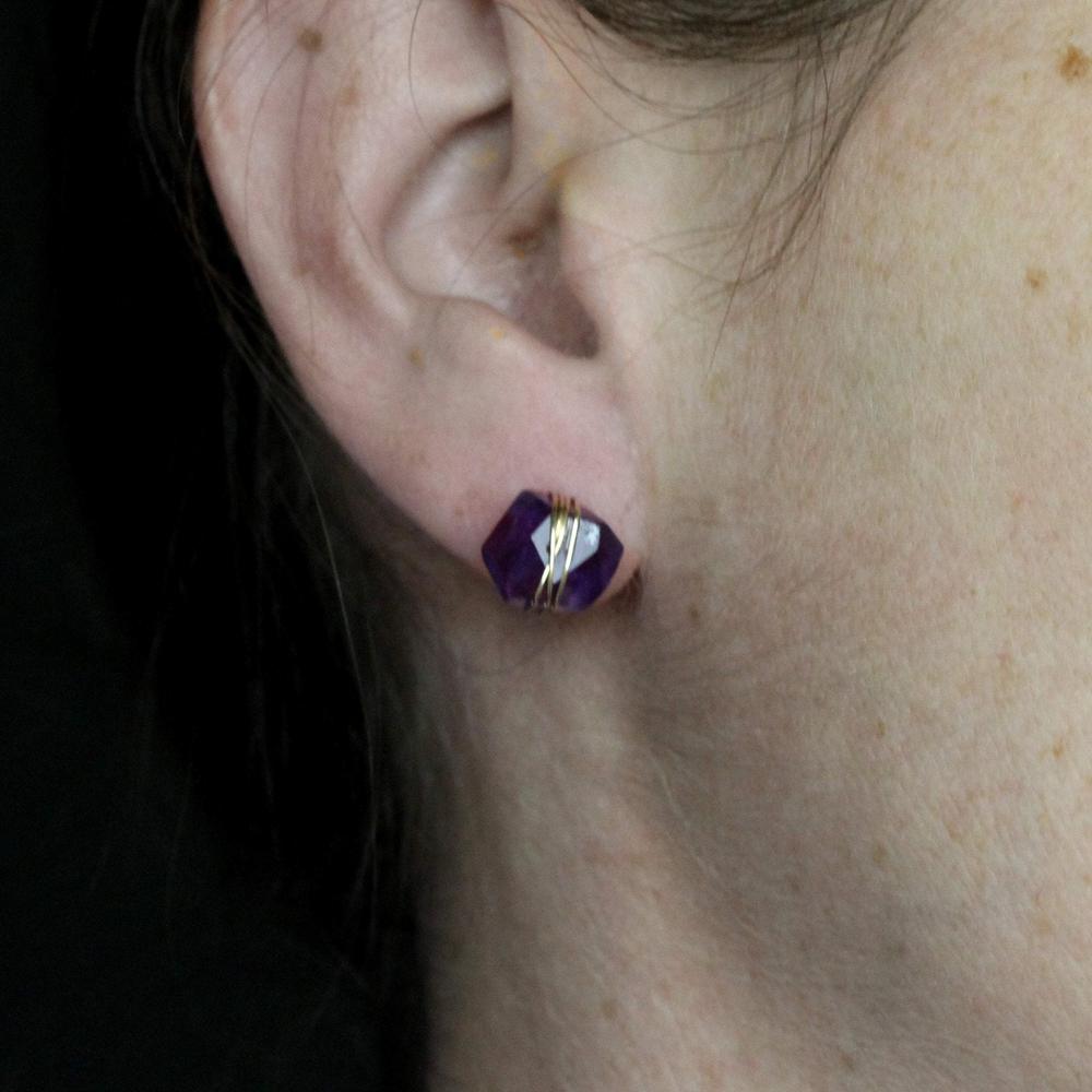Labradorite Crystal Stud Earrings