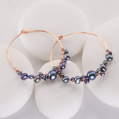 Large Bubbly Pearl Hoops