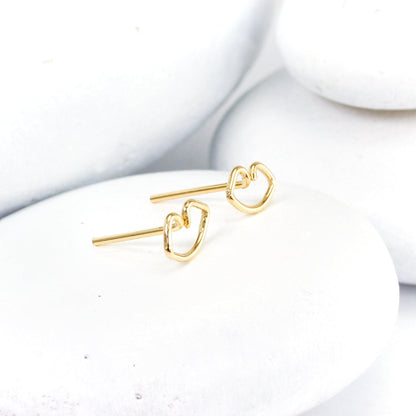 Mini Kiss Stud Earrings, in Gold, Rose Gold, and Silver