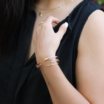 Rose Gold Twist Cuff Bracelet