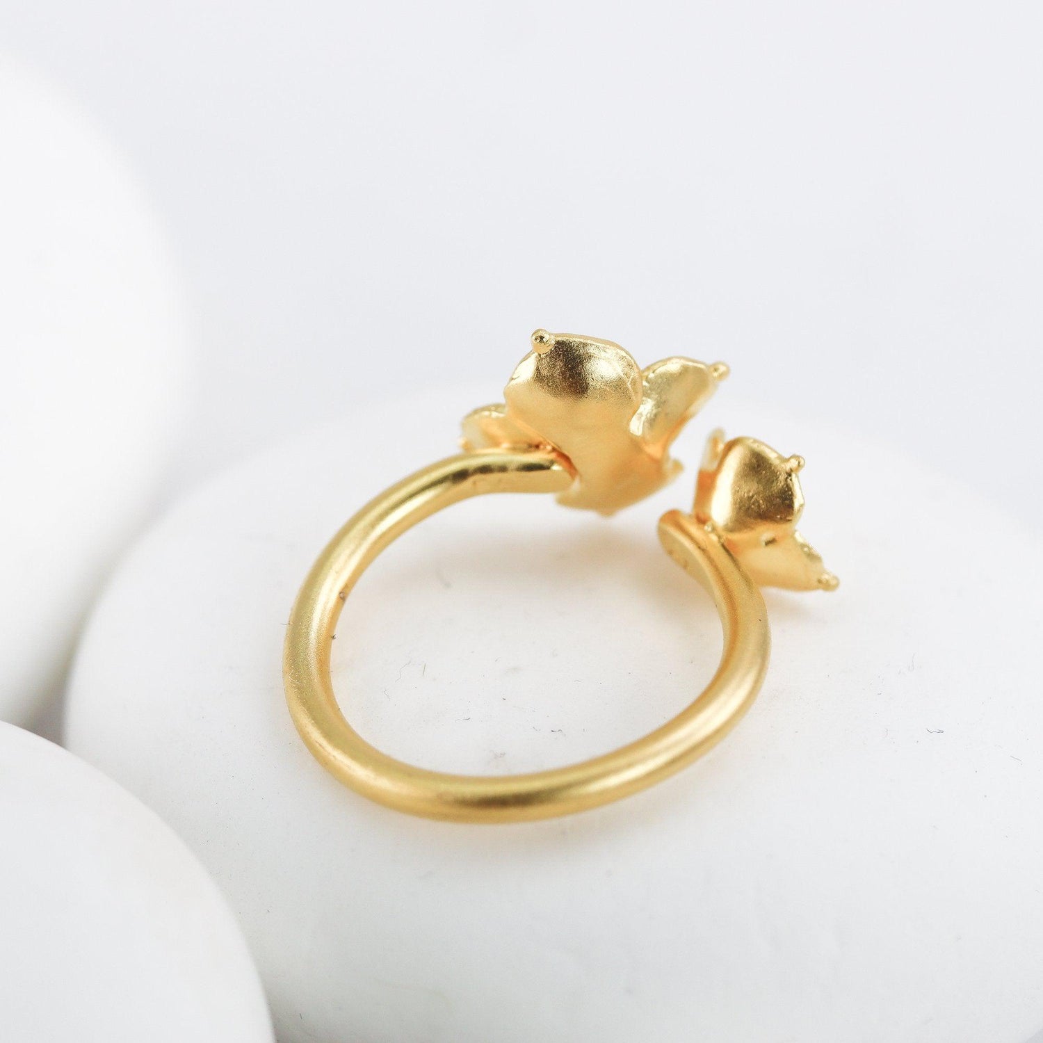 Succulent Flower Ring in Silver
