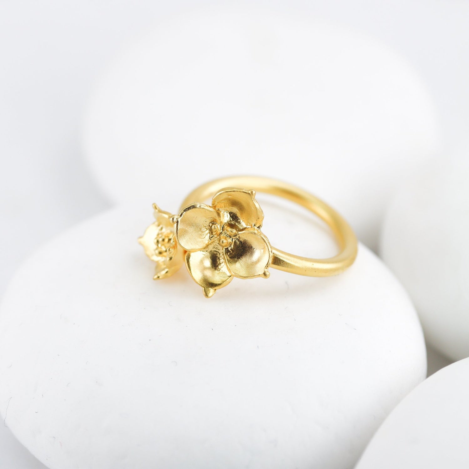 Succulent Flower Ring in Silver